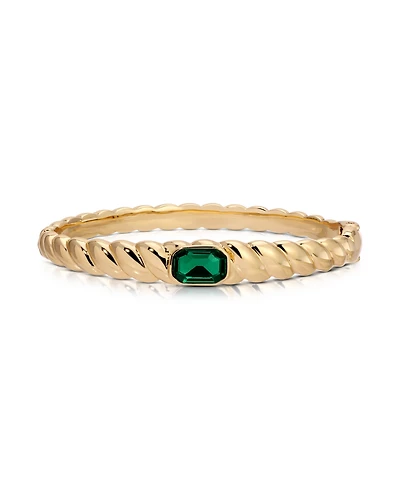 Ettika Gold Plated Art Deco Bangle Bracelet