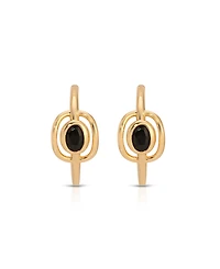 Ettika Gold Plated Crystal Cage Hoop Earrings