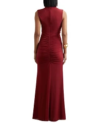 Reiss Women's Sheer Ruched Maxi Dress