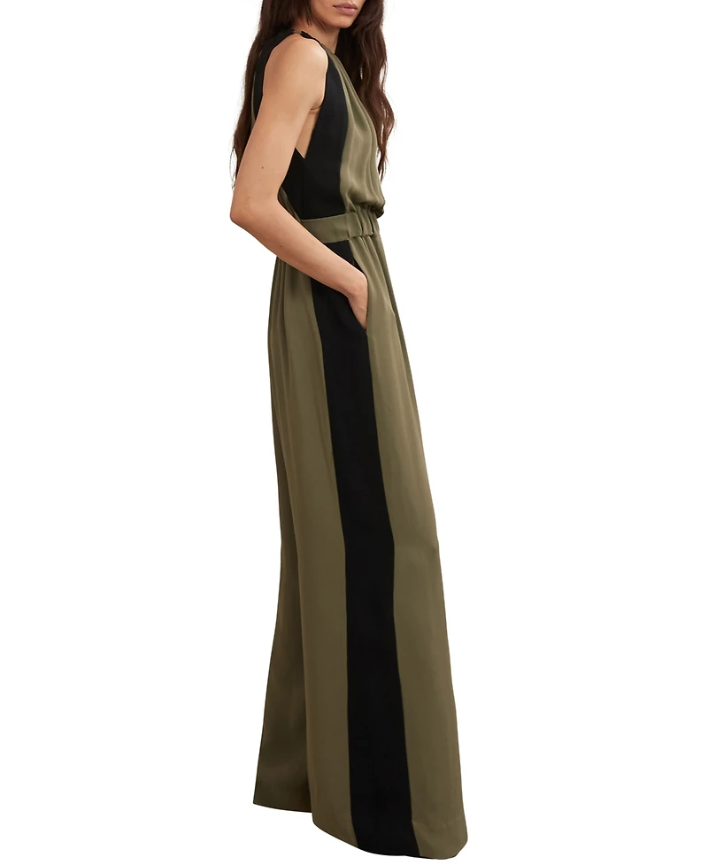 Reiss Color Block Gathered Wide-Leg Jumpsuit