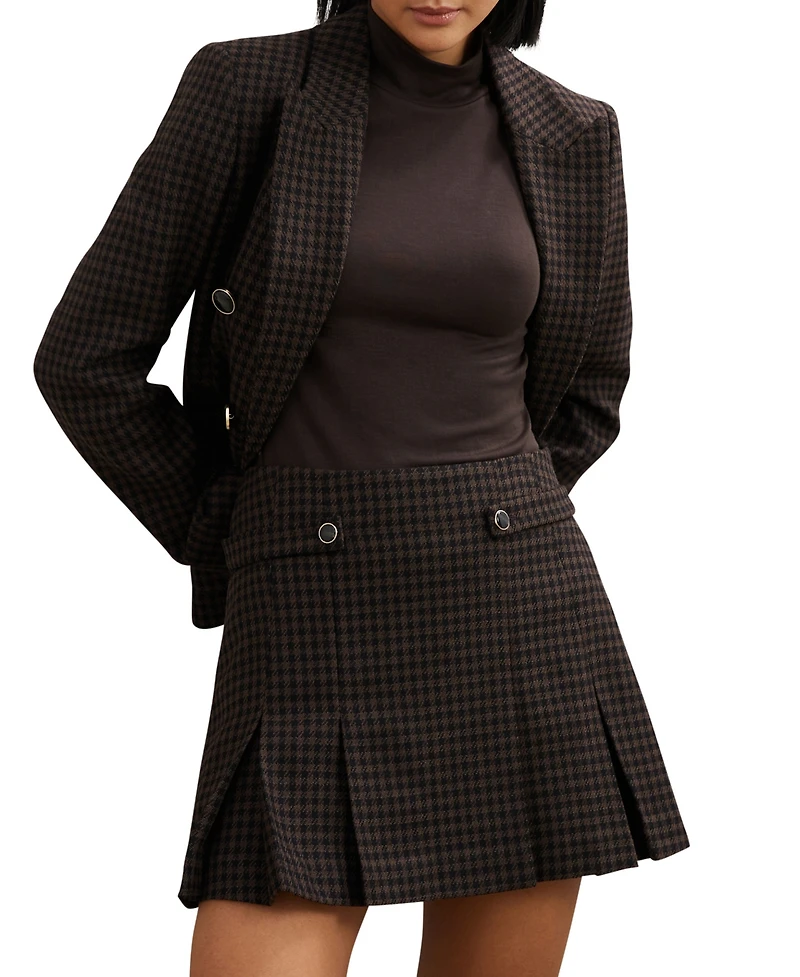 Reiss Women's Wool-Blend Check Mini Skirt