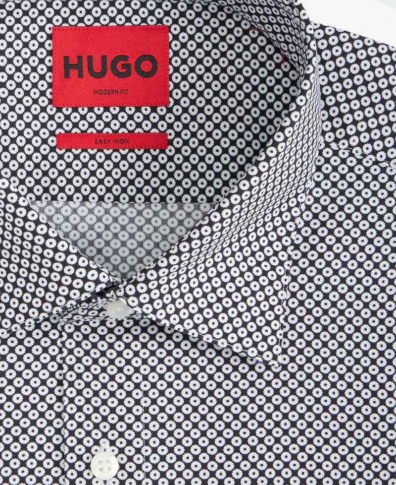 Men's Modern-Fit Circle Print Dress Shirt