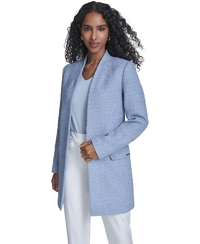 Calvin Klein Women's Tweed Topper Long-Sleeve Open-Front Blazer