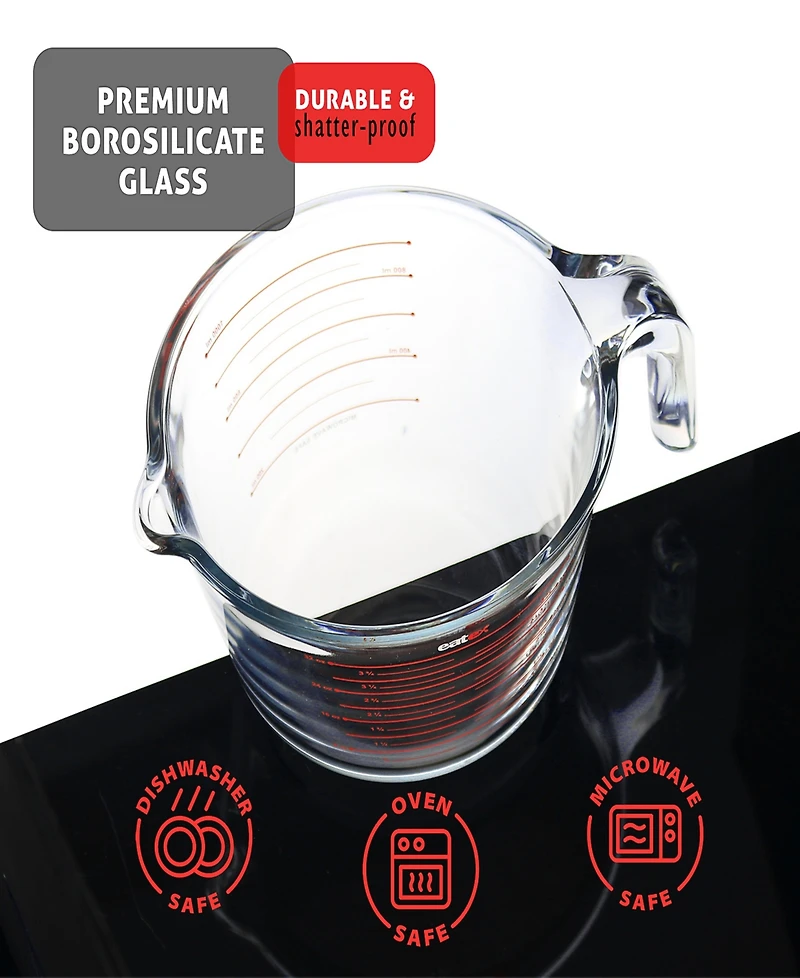 Nestl Borosilicate 3-Pc. Liquid Measuring Cup Set