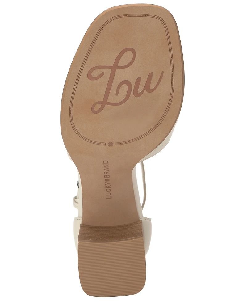 Lucky Brand Women's Herrika Stacked Heel Crisscross Dress Sandals