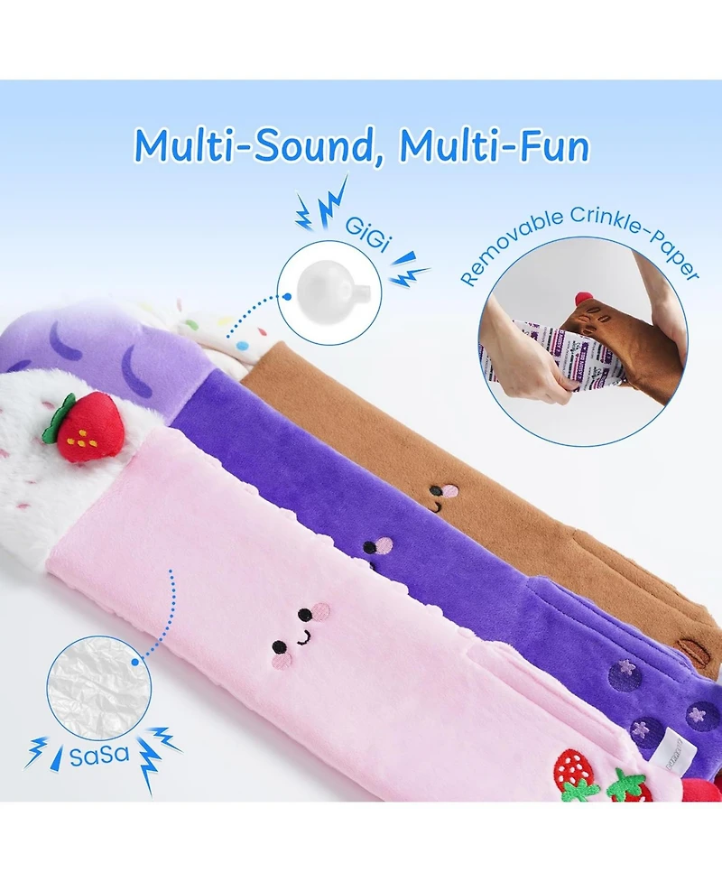 Nocciola 3-Pack Summer Drink Dog Toys – squeaky, crinkle, durable tug fun for all dogs!”