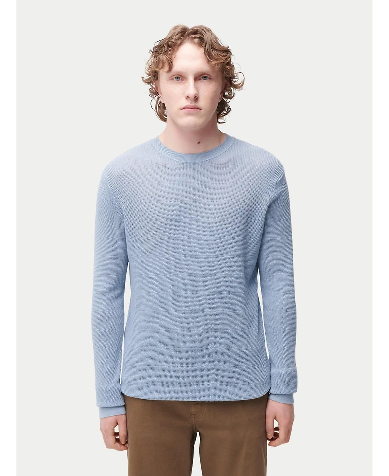 Gobi Cashmere Men's Cashmere Silk Lightweight Sweater Marine