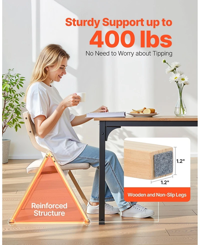 Slickblue Wooden Folding Chairs Set of 4 with Comfortable Cushions