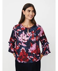 Masai Copenhagen Women's MaBimelda Keyhole Detail Floral Top
