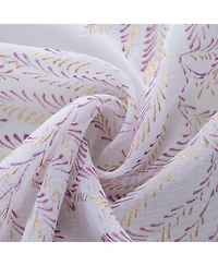 Rt Designers Collection Faye Grommet Metallic Sheer Printed Doily Curtain Panel 54" x Rose