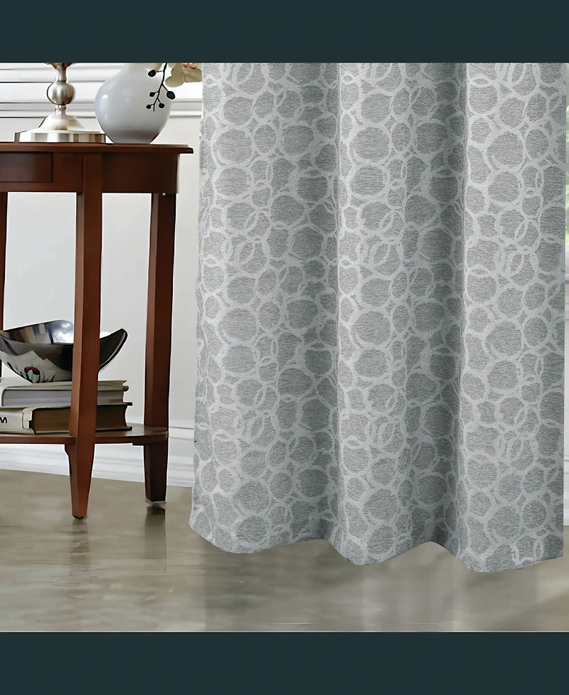 Rt Designer Collection Jasper Lurex Jacquard 2 Pack Grommet Curtain Panel 36" x 84" Silver