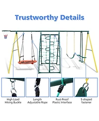 Streamdale Furniture Boys Streamdale Indoor/Outdoor Metal Swing Set with Safety Belt for Backyard