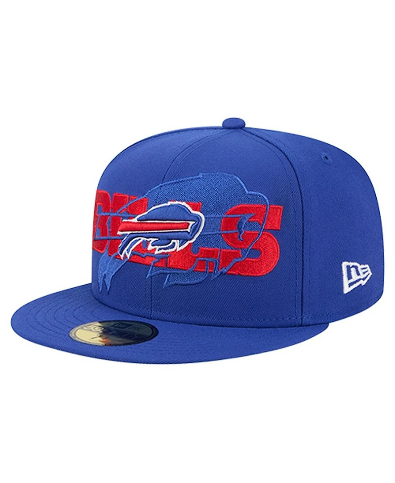 New Era Men's Royal Buffalo Bills Overlap Wordmark 59FIFTY Fitted Hat