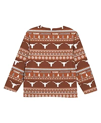 Outerstuff Big Boys and Girls 2-Piece Texas Orange Longhorns Ugly Sweater Pajama Set