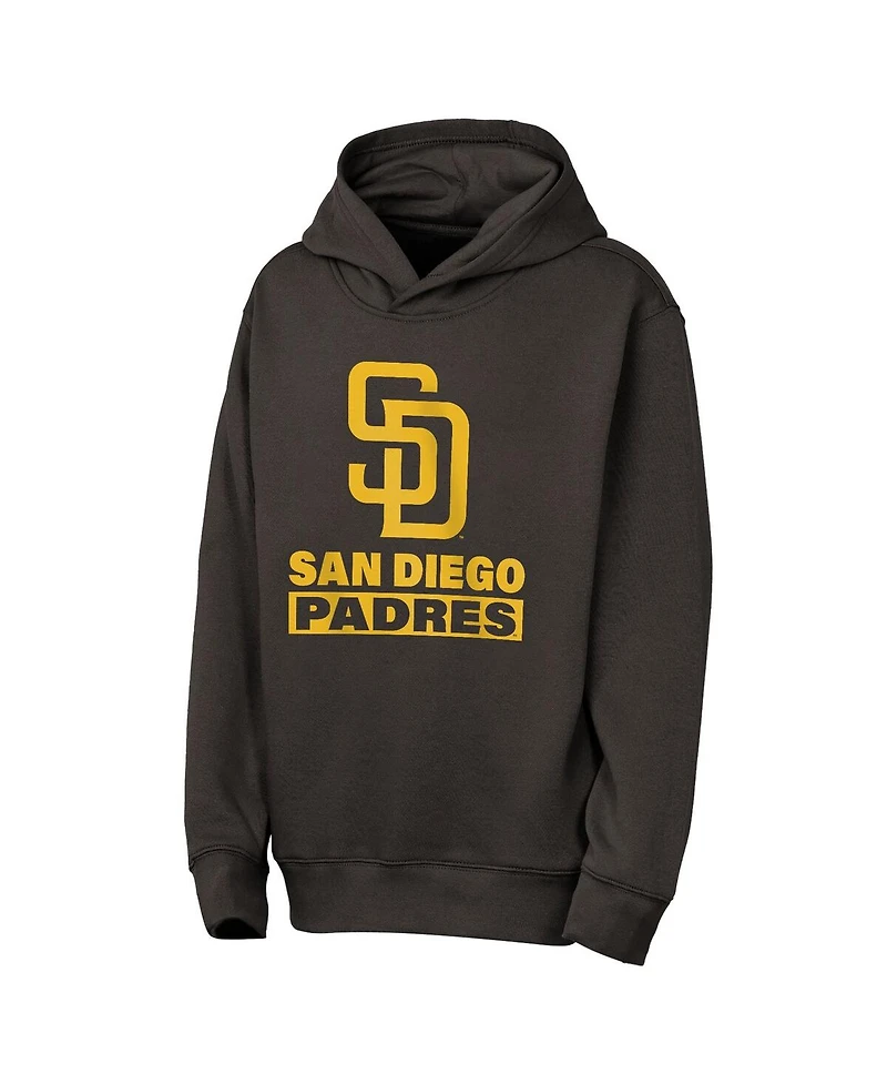 Outerstuff Big Boys and Girls Brown San Diego Padres Back to Basics Hoodie