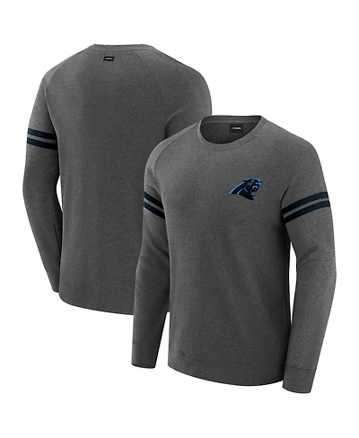 J. Palmer Men's Dark Heather Gray Carolina Panthers Players Lounge Raglan Tri-Blend Sweatshirt