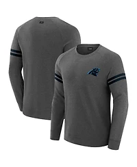 J. Palmer Men's Dark Heather Gray Carolina Panthers Players Lounge Raglan Tri-Blend Sweatshirt