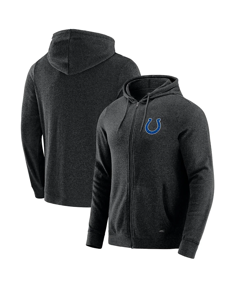 J. Palmer Men's Dark Heather Gray Indianapolis Colts Players Lounge Tri-Blend Full-Zip Hoodie