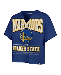 '47 Brand Women's Royal Golden State Warriors Elation Oversized Notch Neck T-Shirt