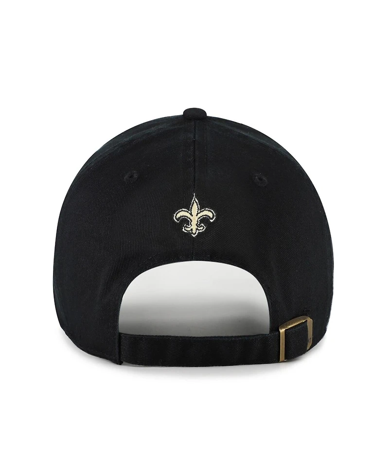 '47 Brand Women's Black New Orleans Saints Zoey Clean Up Adjustable Hat
