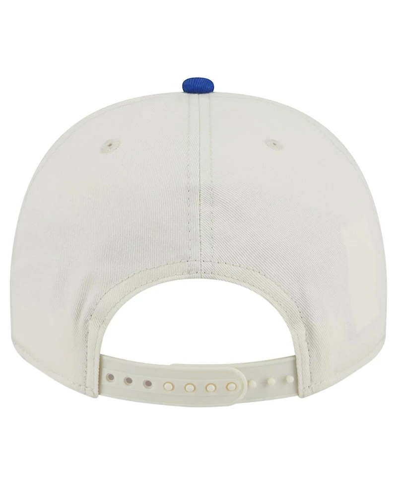 New Era Men's Cream/Blue New York Knicks Chainstitch 9FIFTY A-Frame Snapback Hat