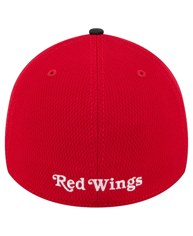 New Era Men's Red Detroit Wings Visor Hit 39THIRTY Flex Hat