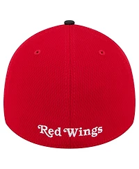 New Era Men's Red Detroit Wings Visor Hit 39THIRTY Flex Hat