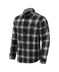 Fanatics Men's Black Indianapolis Colts Flannel Plaid Full-Snap Shirt