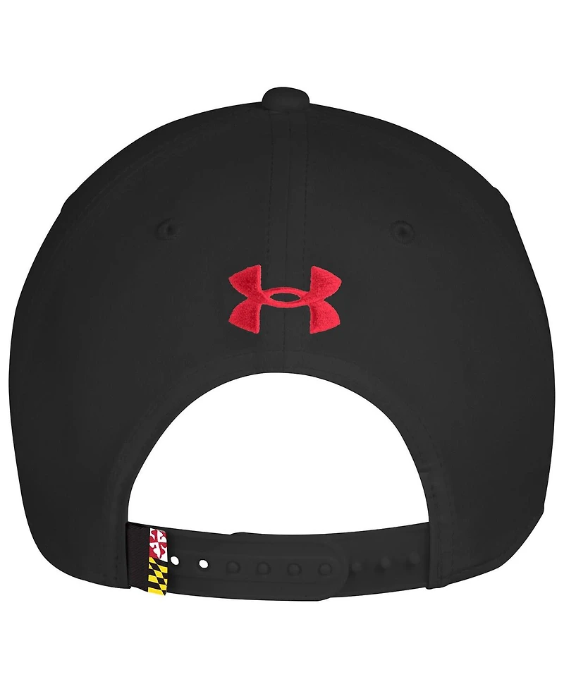 Under Armour Men's Black Maryland Terrapins Sideline Drive Rope Adjustable Hat