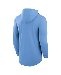 Nike Men's Carolina Blue North Tar Heels Legacy Tri-Blend Dri-fit Long Sleeve Hoodie T-Shirt