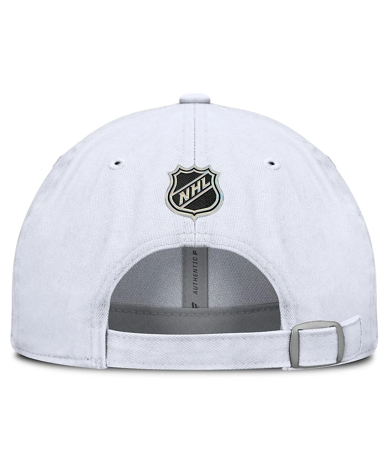 Fanatics Men's White Chicago Blackhawks Authentic Pro Hockey Fights Cancer Adjustable Hat