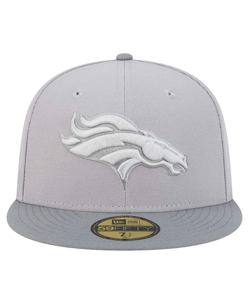 New Era Men's Gray/Graphite Denver Broncos Iron Cloud 59FIFTY Fitted Hat