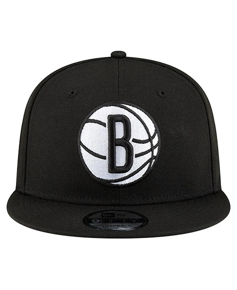 New Era Men's Black Brooklyn Nets 9FIFTY Snapback Hat
