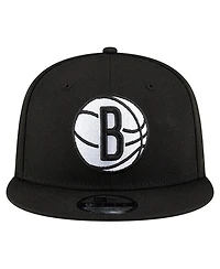 New Era Men's Black Brooklyn Nets 9FIFTY Snapback Hat