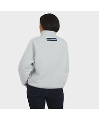 Wear by Erin Andrews Women's White Denver Broncos Polar Fleece Half-Zip Jacket