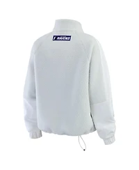 Wear by Erin Andrews Women's White Baltimore Ravens Polar Fleece Half-Zip Jacket