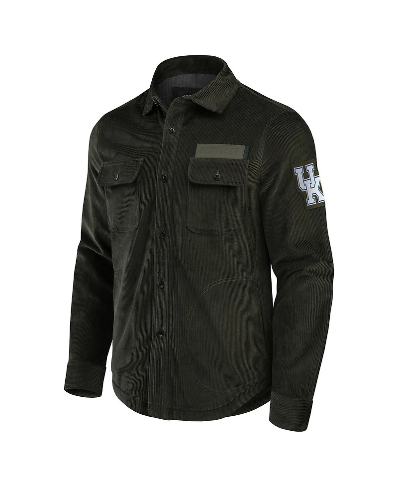 Fanatics Men's Olive Kentucky Wildcats Corduroy Full-Button Jacket