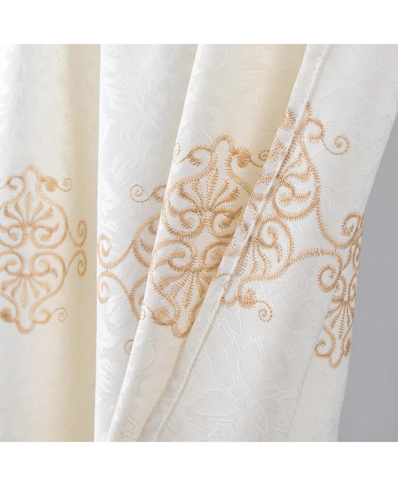 Rt Designer Collection Alice Macrame Luxurious Decorative Rod Pocket Curtain Panel 54" x 84" Beige