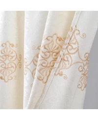 Rt Designer Collection Alice Macrame Luxurious Decorative Rod Pocket Curtain Panel 54" x 84" Beige