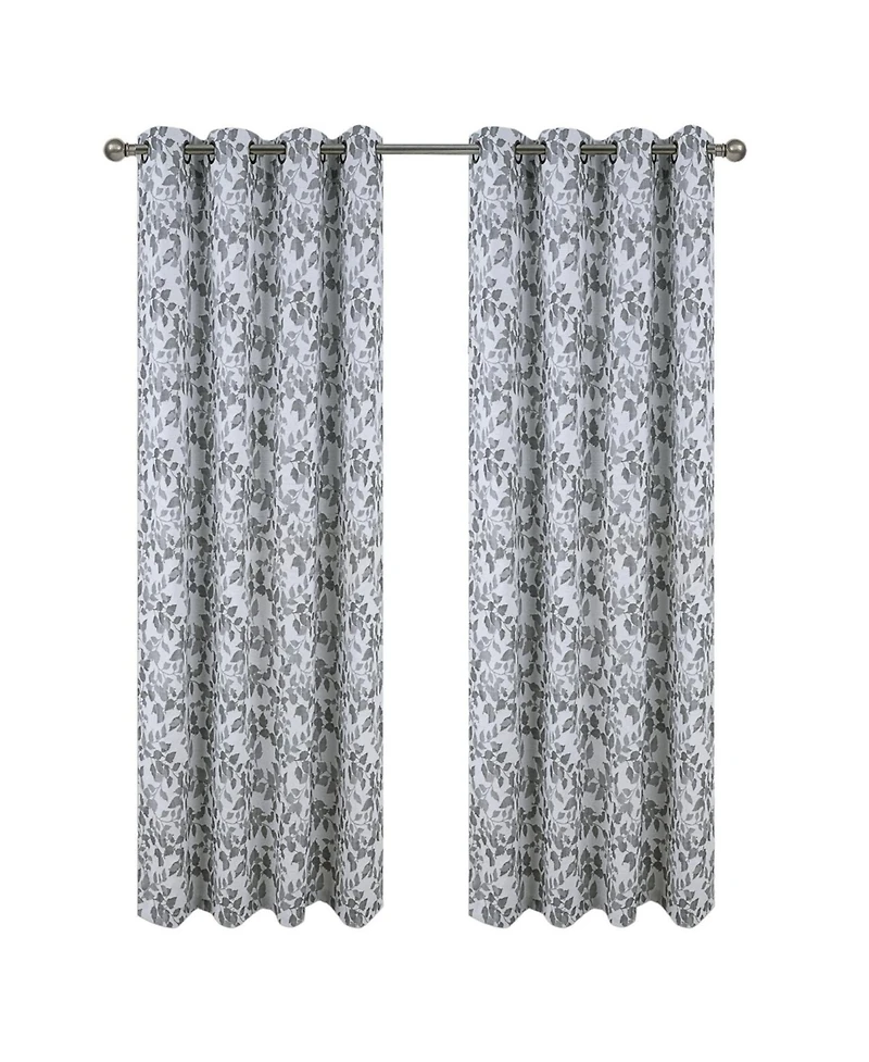 Rt Designer Collection Brent Jacquard Luxurious Decorative Grommet Curtain Panel 54" x 84" Silver