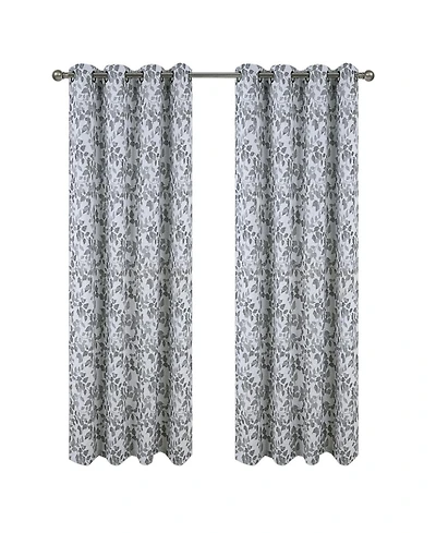 Rt Designer Collection Brent Jacquard Luxurious Decorative Grommet Curtain Panel 54" x 84" Silver