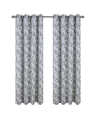 Rt Designer Collection Brent Jacquard Luxurious Decorative Grommet Curtain Panel 54" x 84" Silver