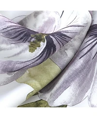 Rt Designer Collection April Printed Blackout Luxurious Decorative Grommet Silver Curtain Panel