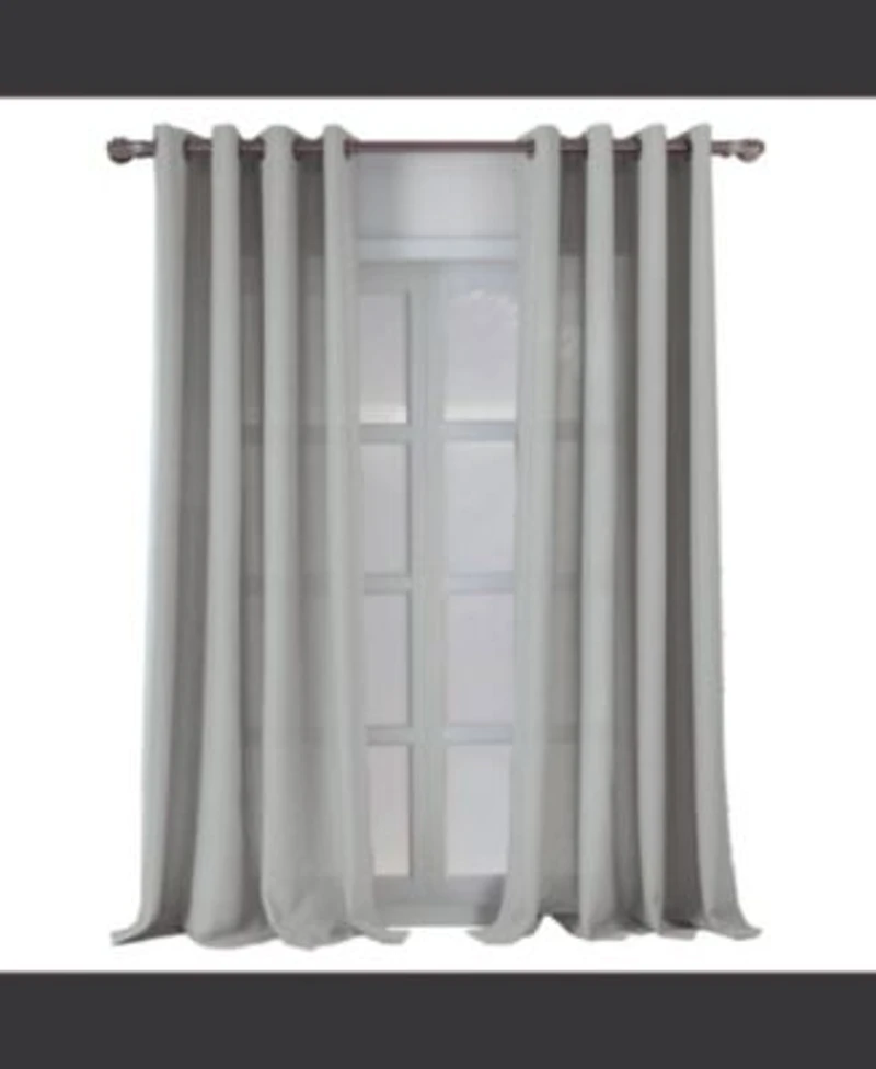 Rt Designers Collection Cole Textured Grommet Room Darkening Curtain Panel 54 X22 X 95 X22 Silver
