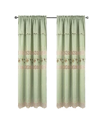 Rt Designer Collection Antonia Macrame Luxurious Decorative Rod Pocket Curtain Panel 54" x 84" Sage