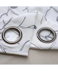 Rt Designer Collection Luciana Embroidered Blackout Luxurious Decorative Grommet Curtain Panel 54" x 90" White