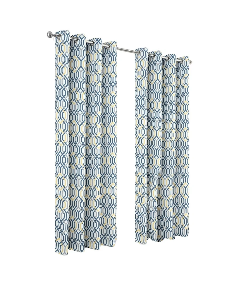 Rt Designer Collection Rory Printed Blackout Luxurious Decorative Grommet Curtain Panel 54" x 84" Yellow