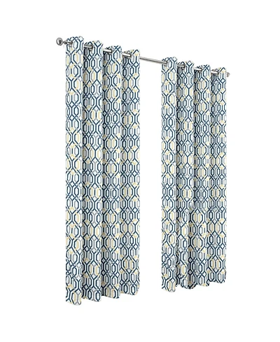 Rt Designer Collection Rory Printed Blackout Luxurious Decorative Grommet Curtain Panel 54" x 84" Yellow