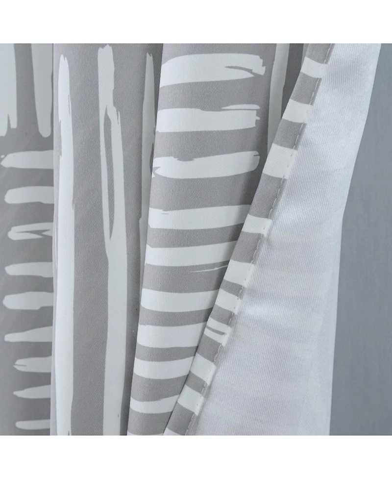 Rt Designer Collection Ashton Printed Blackout Luxurious Decorative Grommet Curtain Panel 54" x 84" Silver