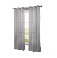 Rt Designers Collection Wanda Box Voile Light Filtering One Grommet Curtain Panel 54" x 90" Blush